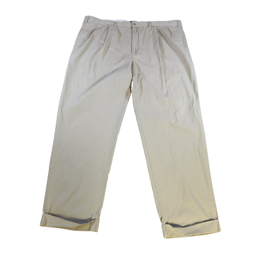 Polo Ralph Lauren Pants Mens 46 B X 34 Big Hammond Chino Beige Pleated Tapered
